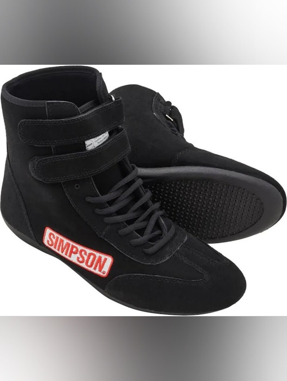 Simpson Men's Black Suede High-Top Driving Racing Shoes
